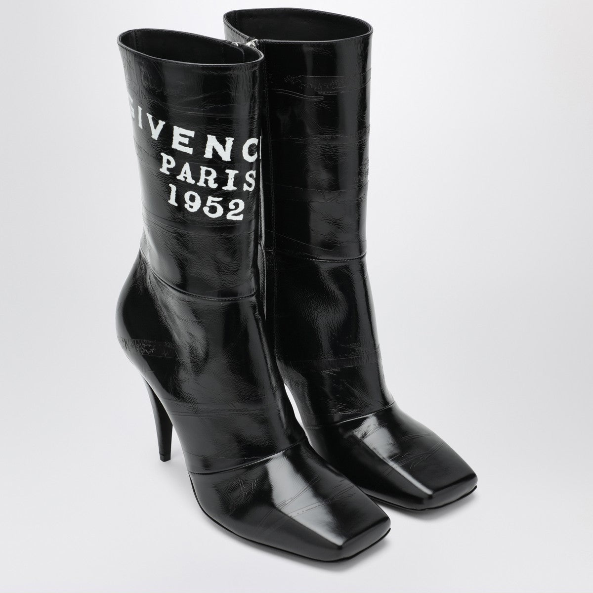 Givenchy Black Sliced Square GIVENCHY Tape ankle boots