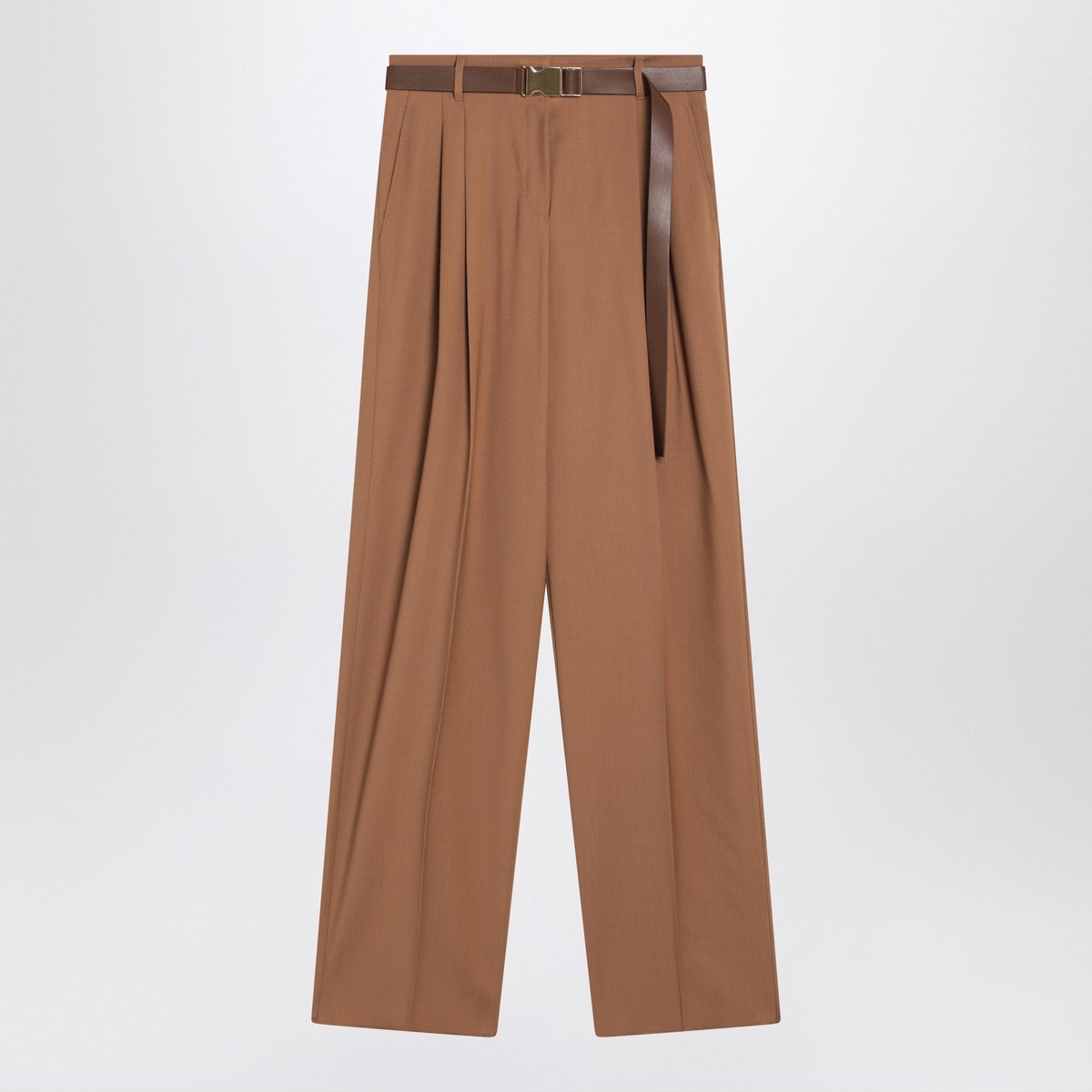Max Mara Studio Max Mara Studio Hazelnut wool canvas trousers