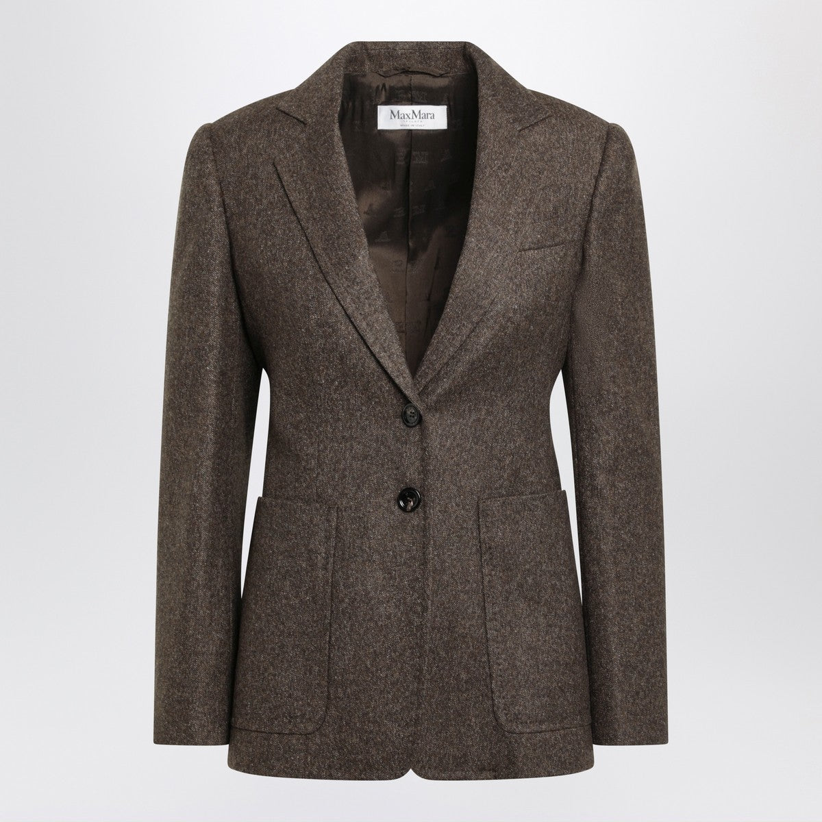 Max Mara Max Mara Brown single-breasted jacket in wool tweed