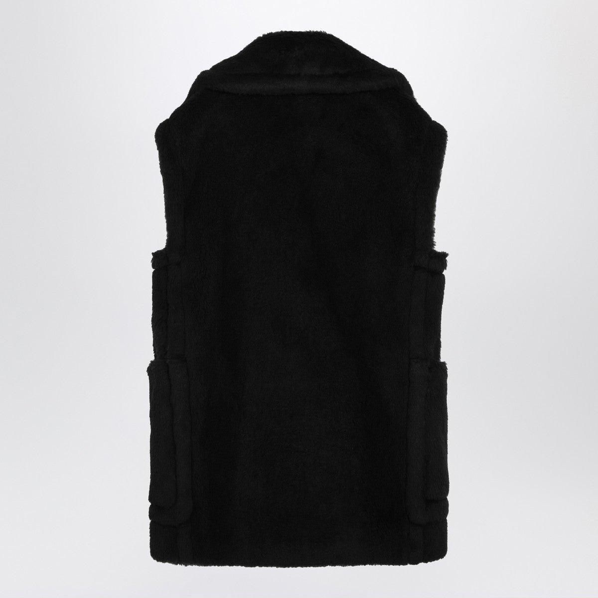 Max Mara Max Mara Black Teddy gilet in alpaca and wool