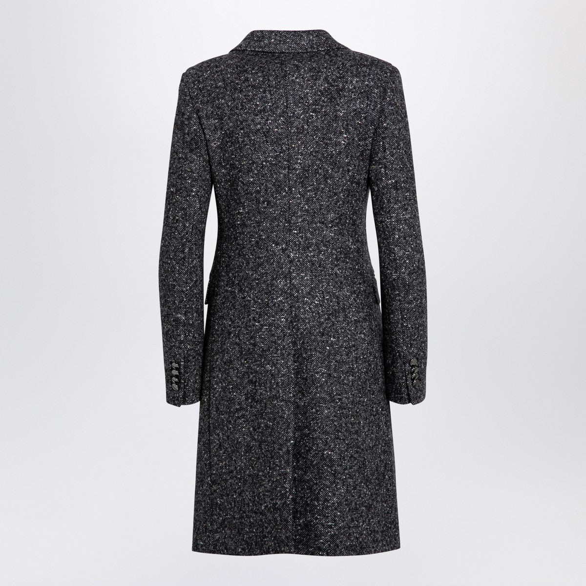 Tagliatore Tagliatore Black/white wool blend single-breasted coat