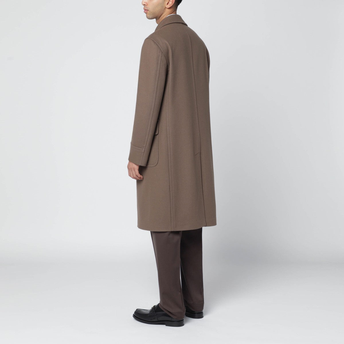 Tagliatore Tagliatore Taupe double-breasted wool-blend coat