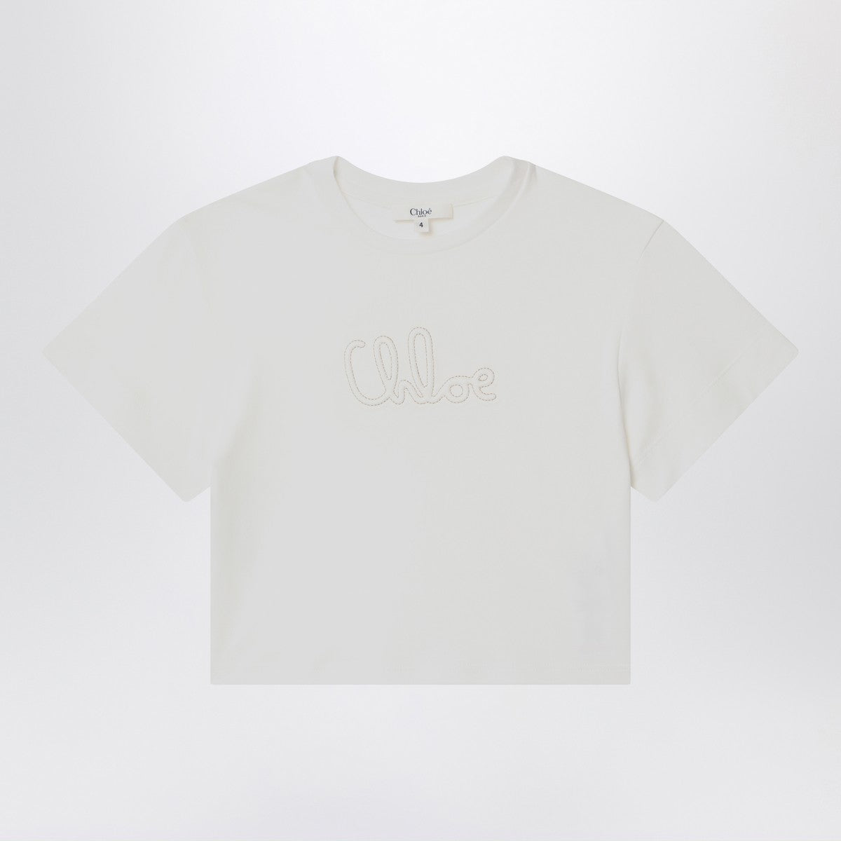 Chloé Chloé White T-shirt with embroidered logo