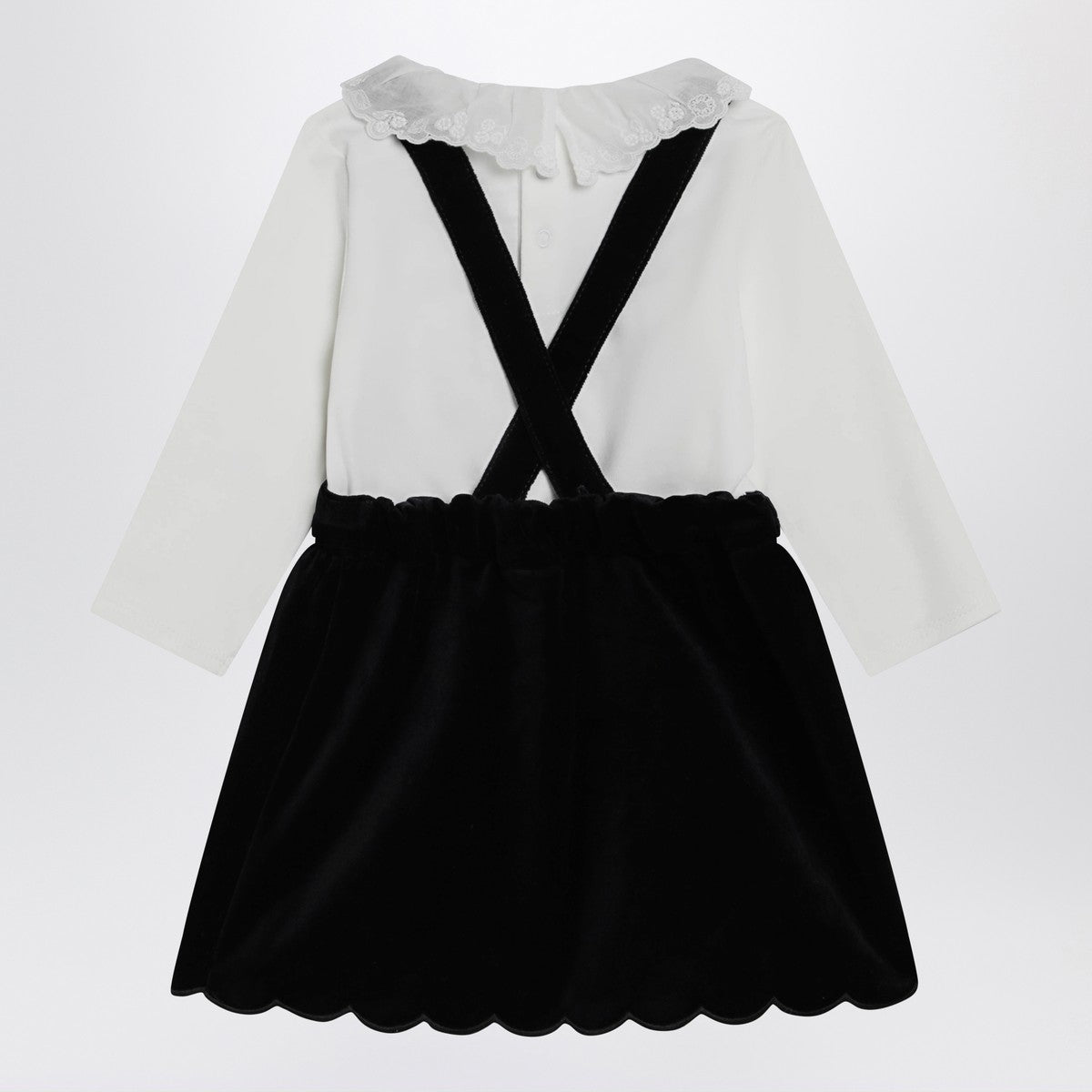 Chloé Chloé White and blue velvet dress