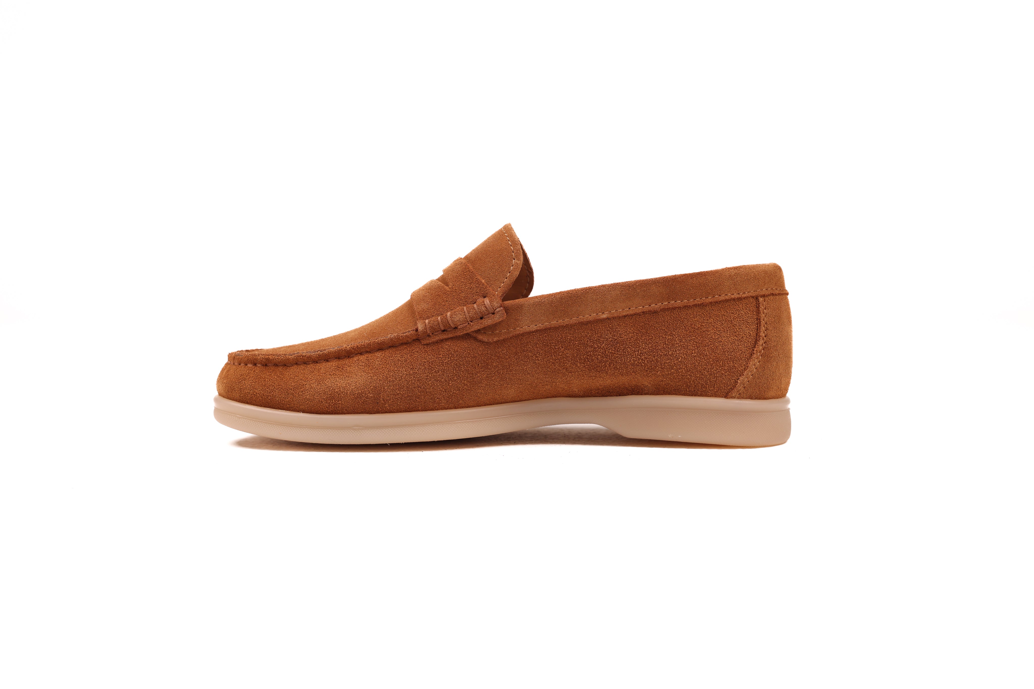 Bardigiani suede penny loafers outsole view light brown