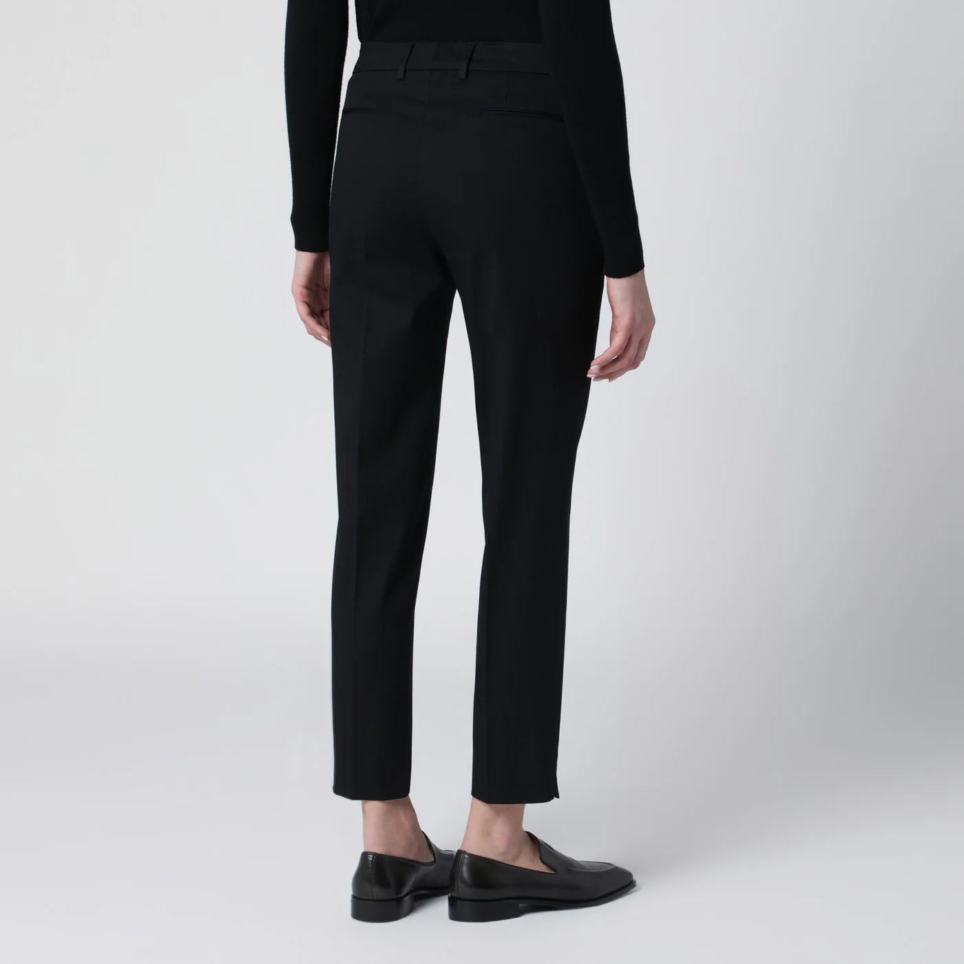 PT Torino Black slim-fit cotton-blend trousers