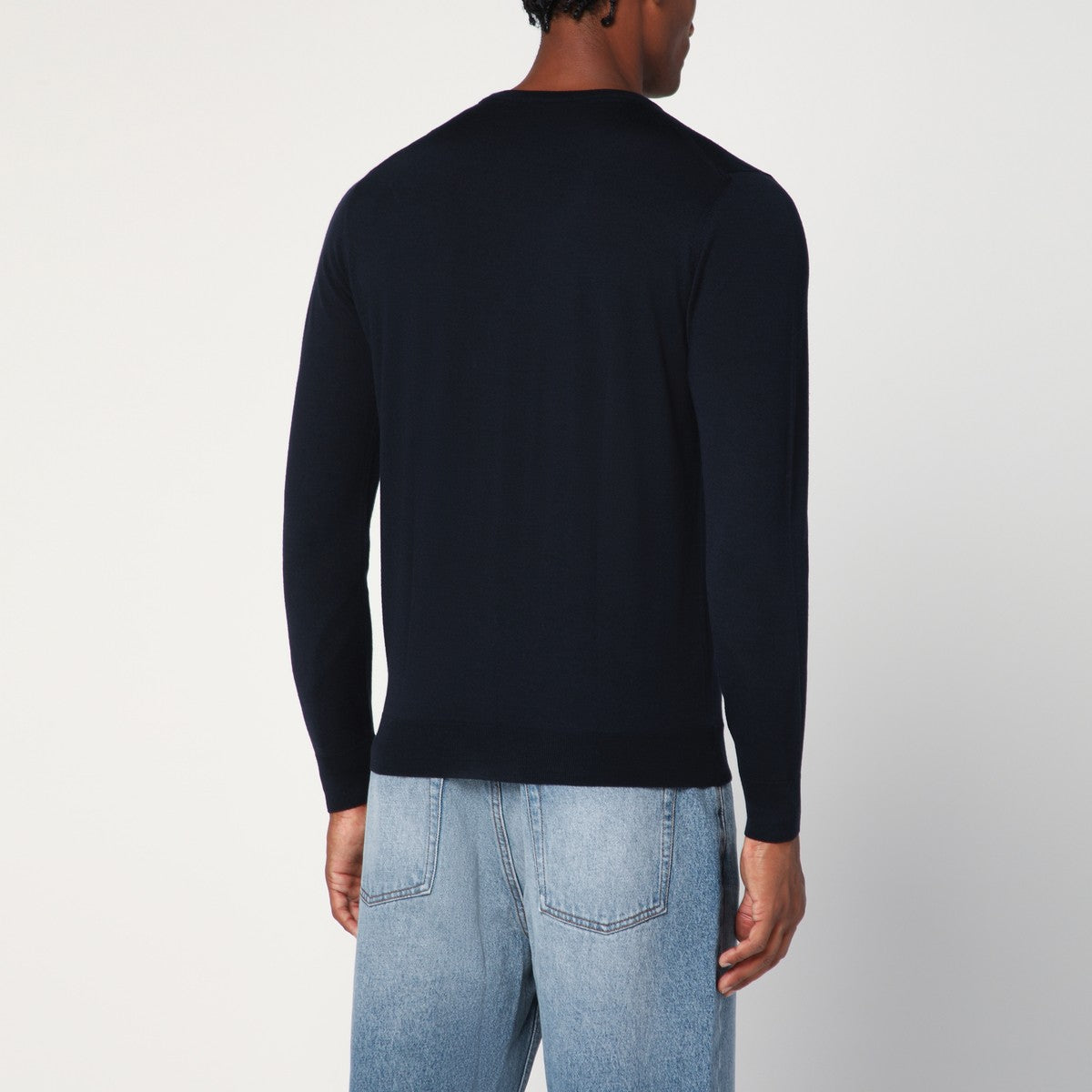 Drumohr Drumohr Navy blue wool crew neck sweater