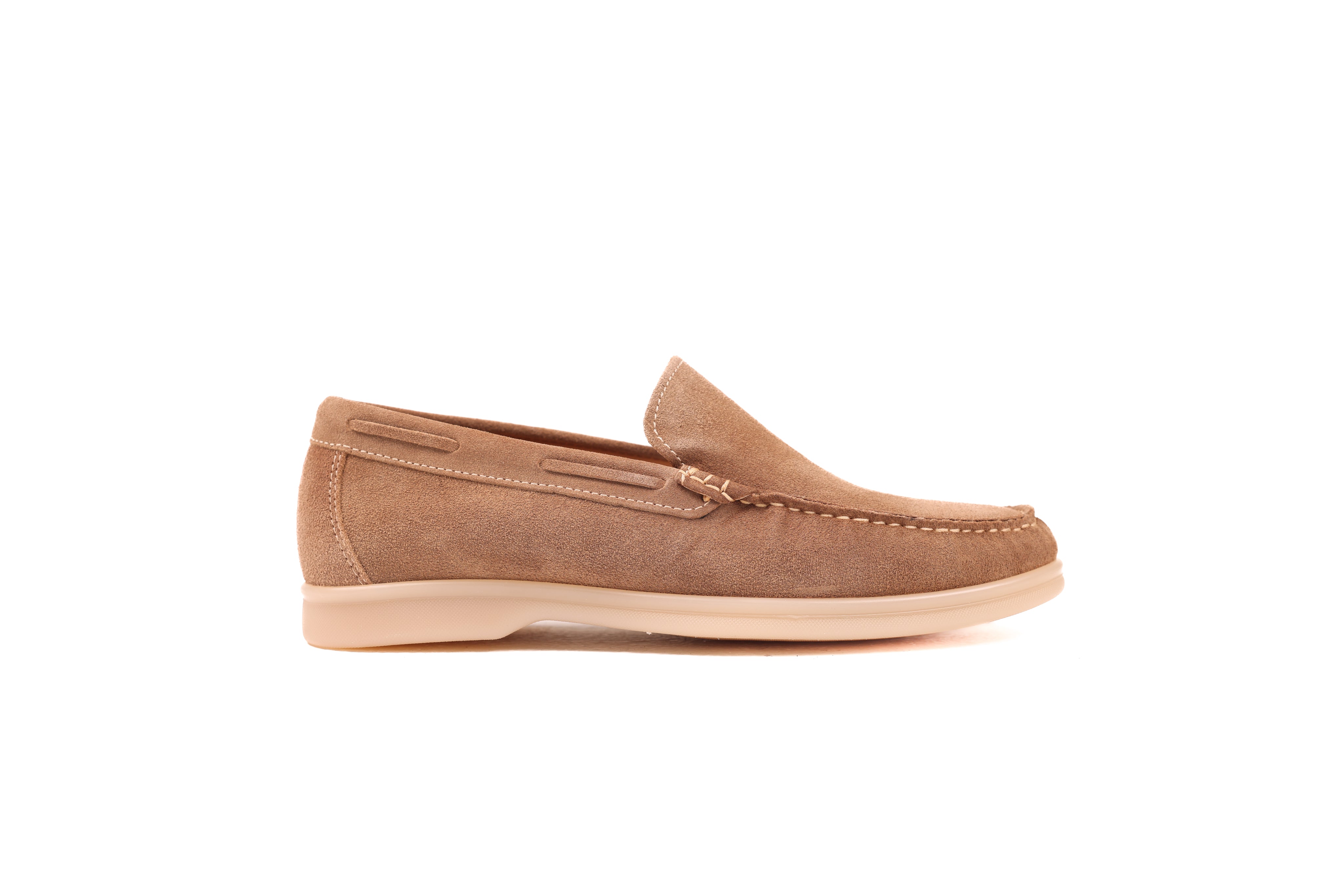 Italian suede loafers beige – lightweight sole