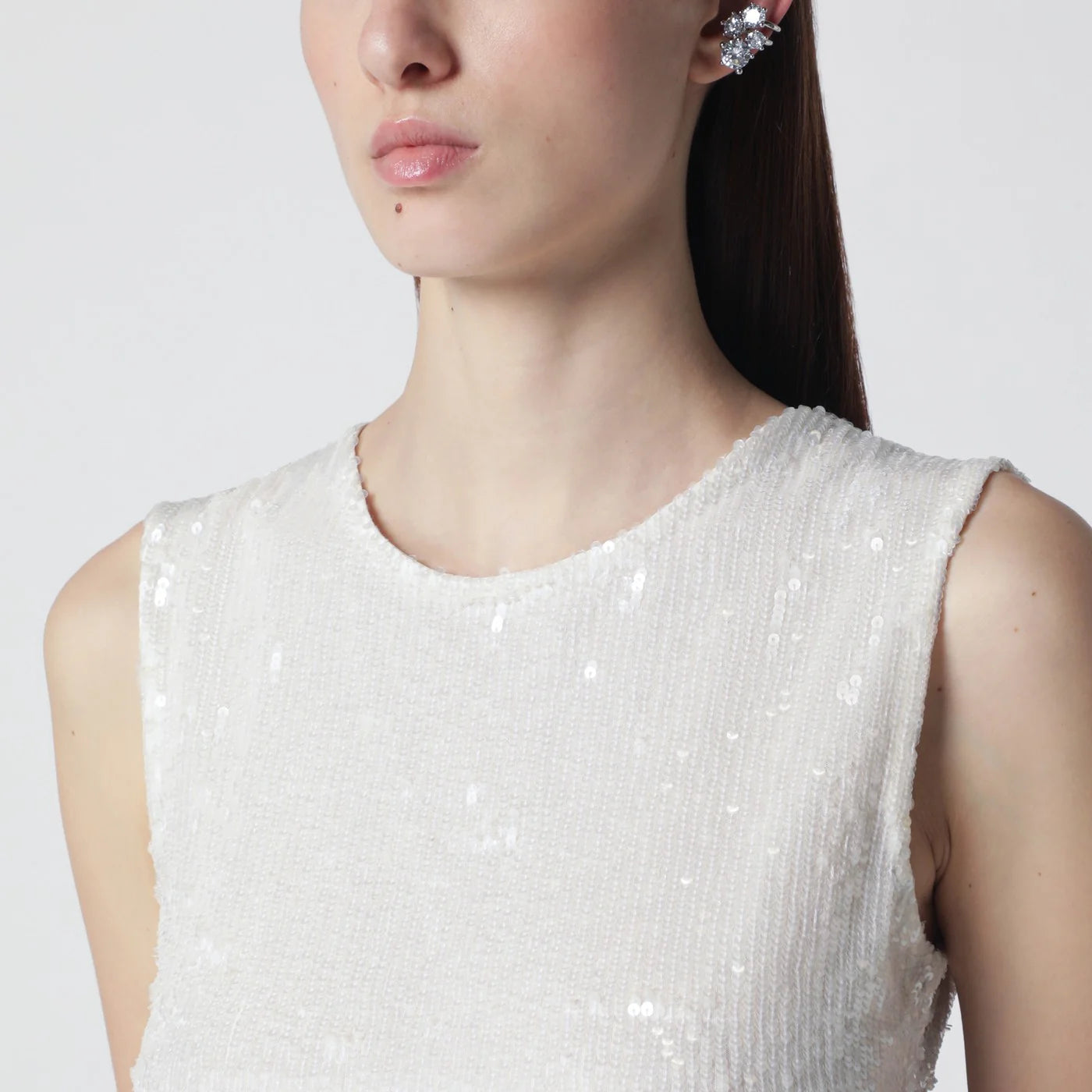 P.A.R.O.S.H. White sequin top