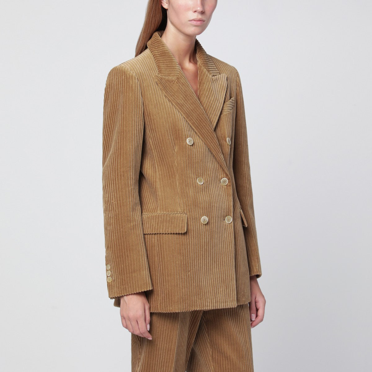 P.A.R.O.S.H. P.A.R.O.S.H. Camel-coloured ribbed velvet jacket