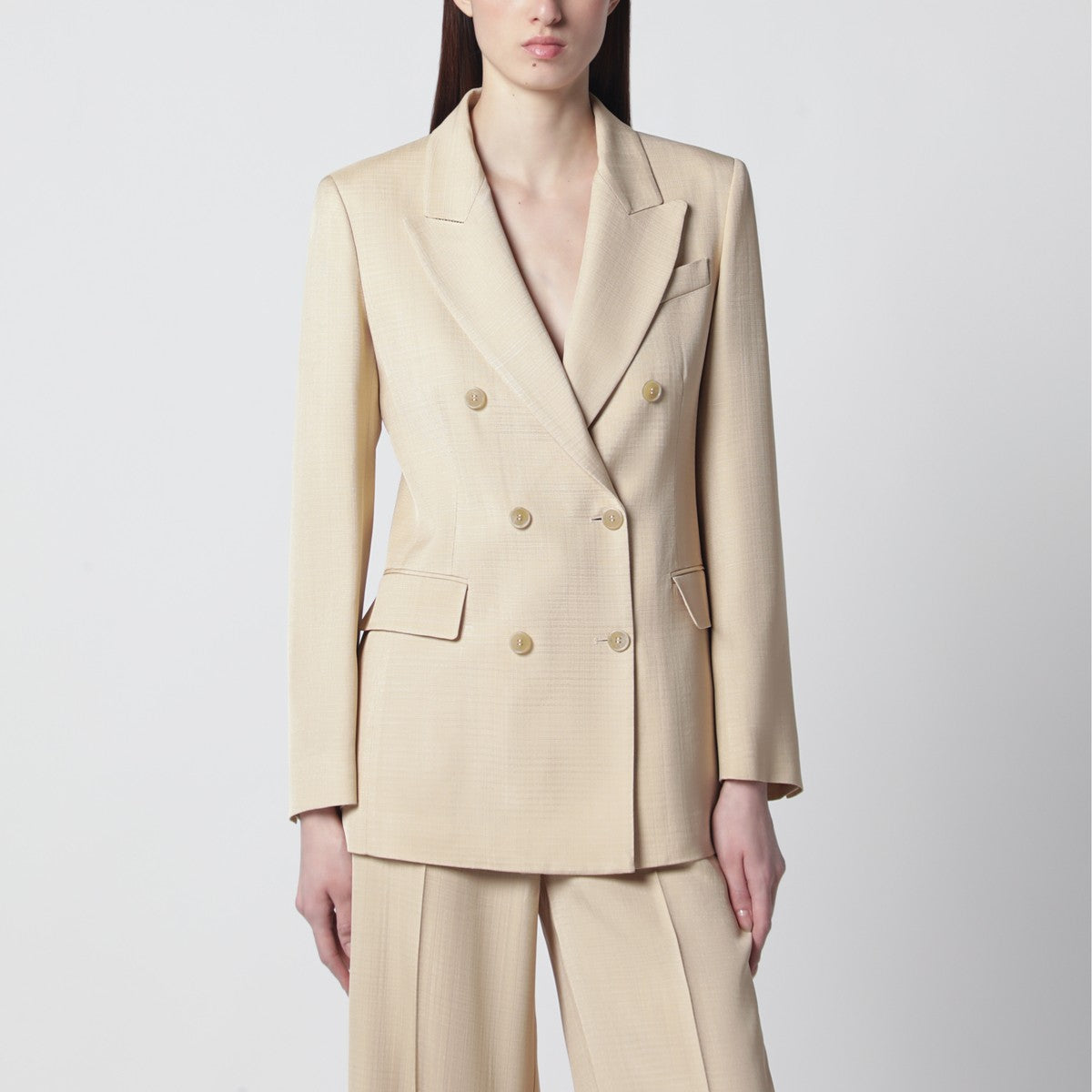 P.A.R.O.S.H. P.A.R.O.S.H. Champagne double-breasted jacket