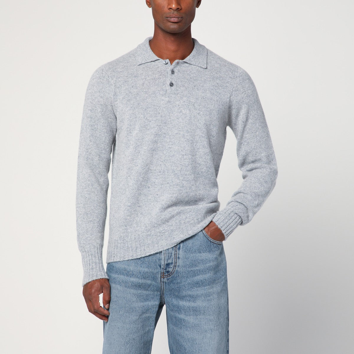Drumohr Drumohr Grey lambswool polo