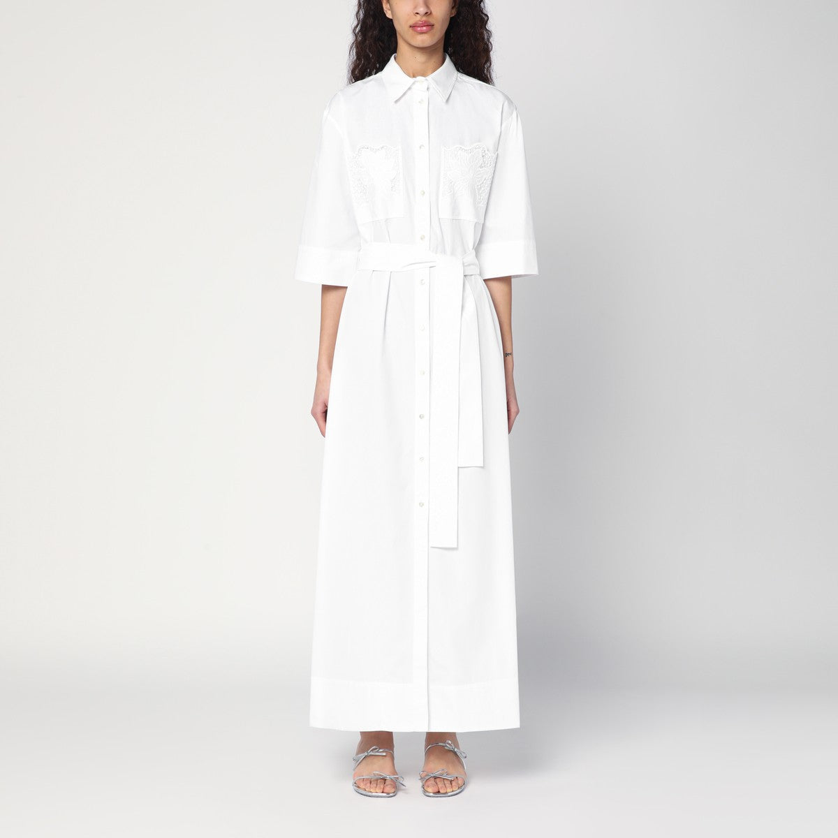 P.A.R.O.S.H. P.A.R.O.S.H. White shirt dress with belt