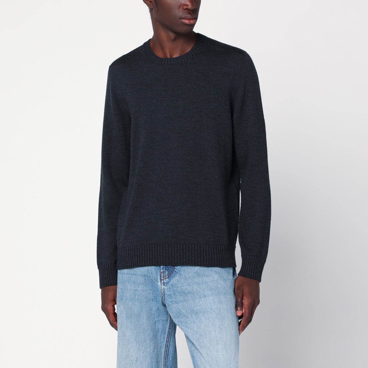Drumohr Drumohr Charcoal grey wool crew neck sweater