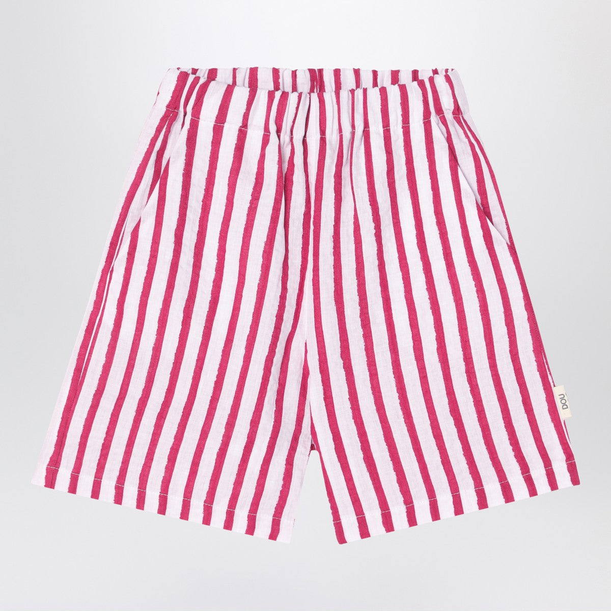 Douuod Douuod White/red striped Bermuda shorts in linen
