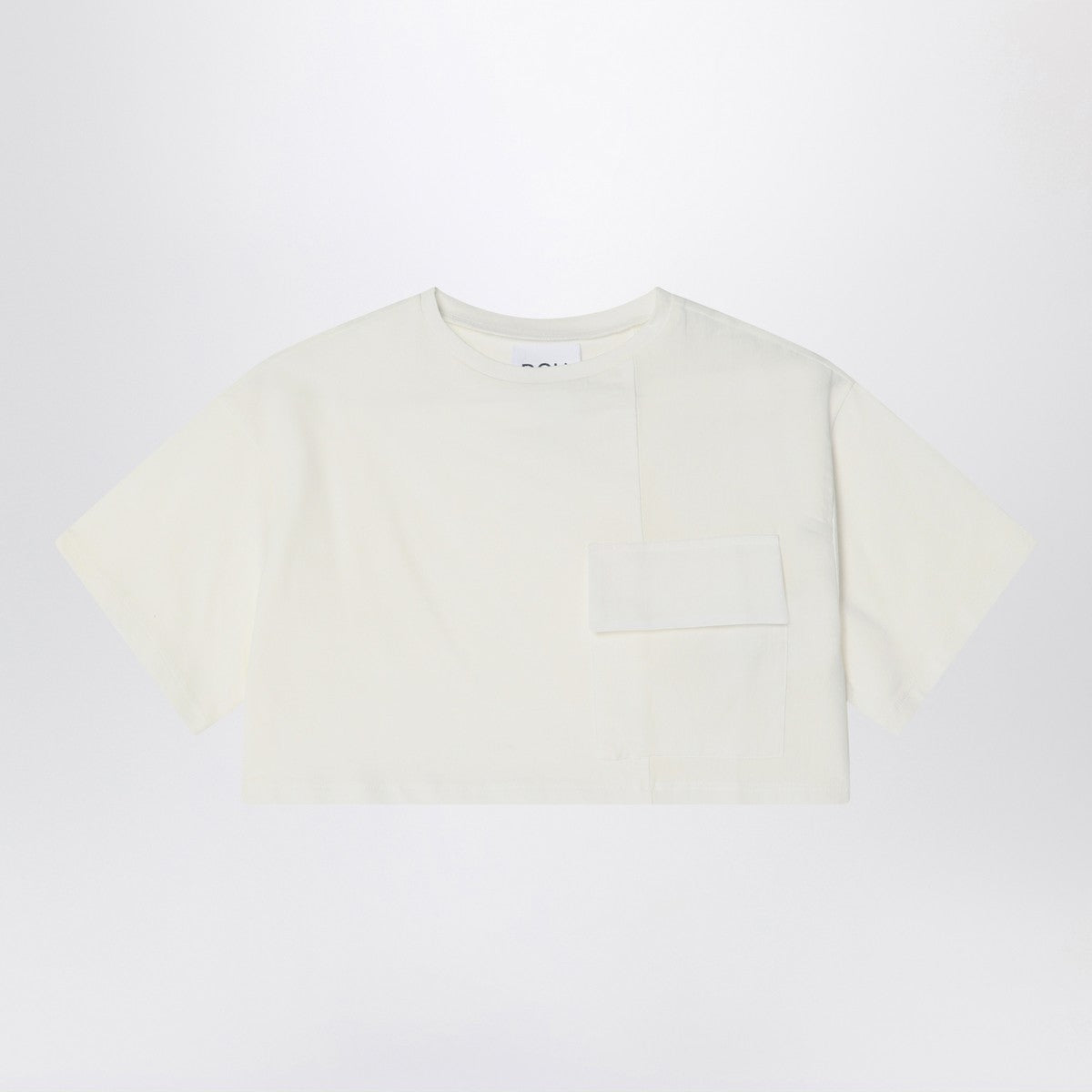 Douuod Douuod Ivory cropped t-shirt in cotton