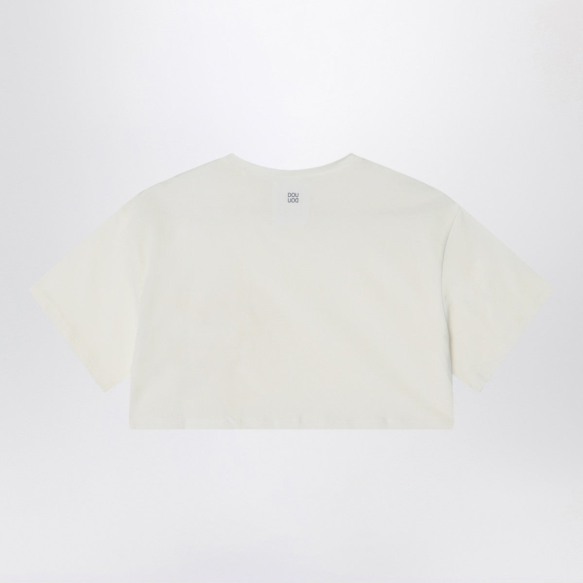Douuod Douuod Ivory cropped t-shirt in cotton