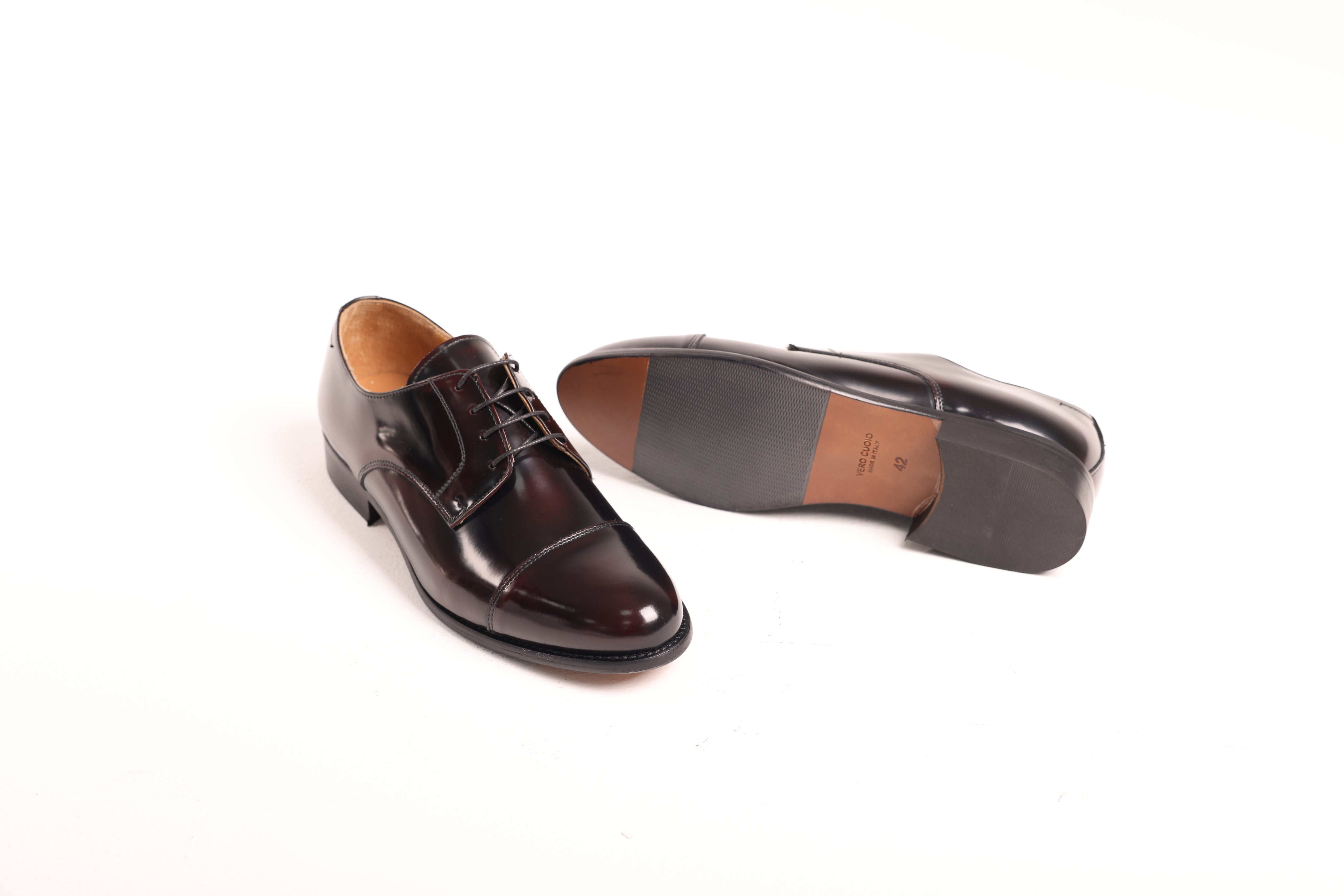 Bardigiani dark brown leather shoes angled view