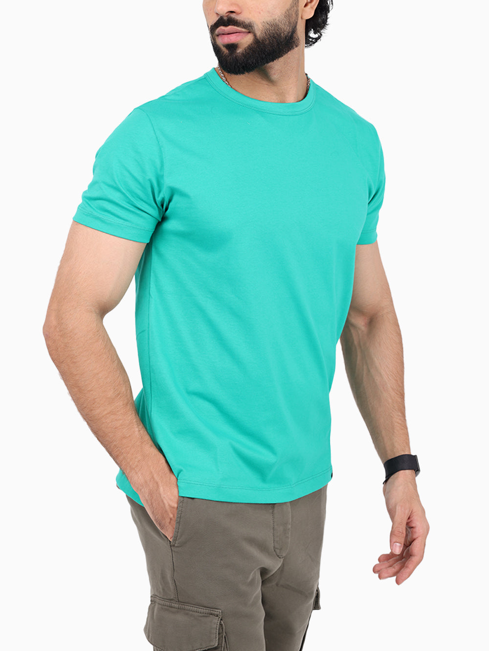 Reign Italia Men’s Green Cotton T-Shirt – Classic Crew Neck