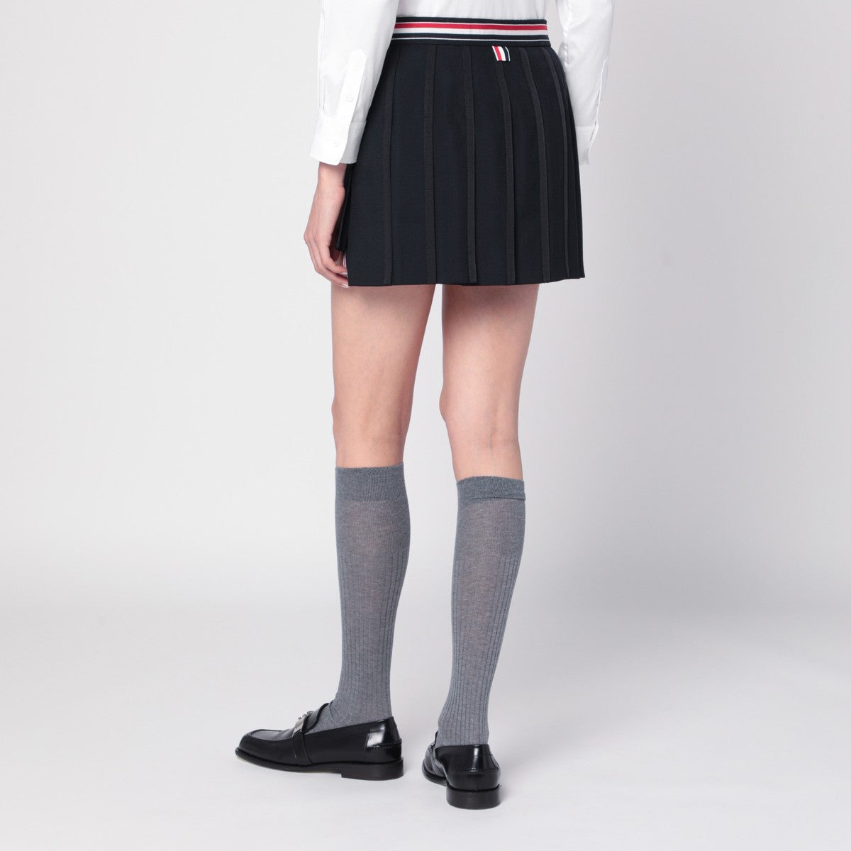 Thom Browne Thom Browne Black ruffled mini skirt in wool blend