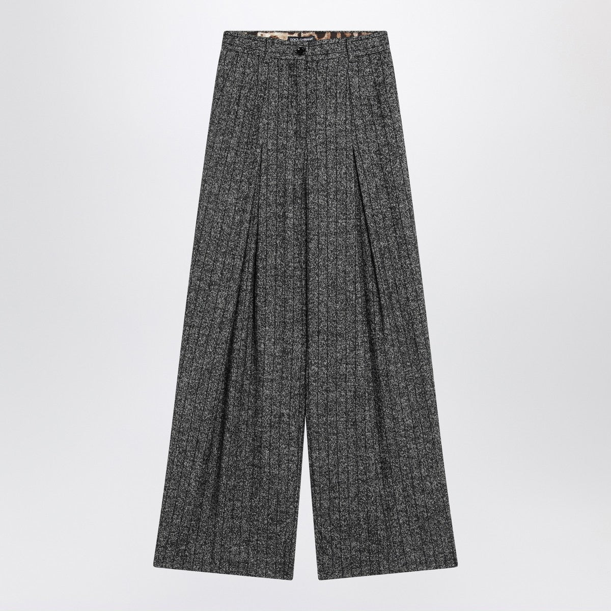 Dolce & Gabbana Dolce & Gabbana Dolce&Gabbana Wide dark grey striped trousers