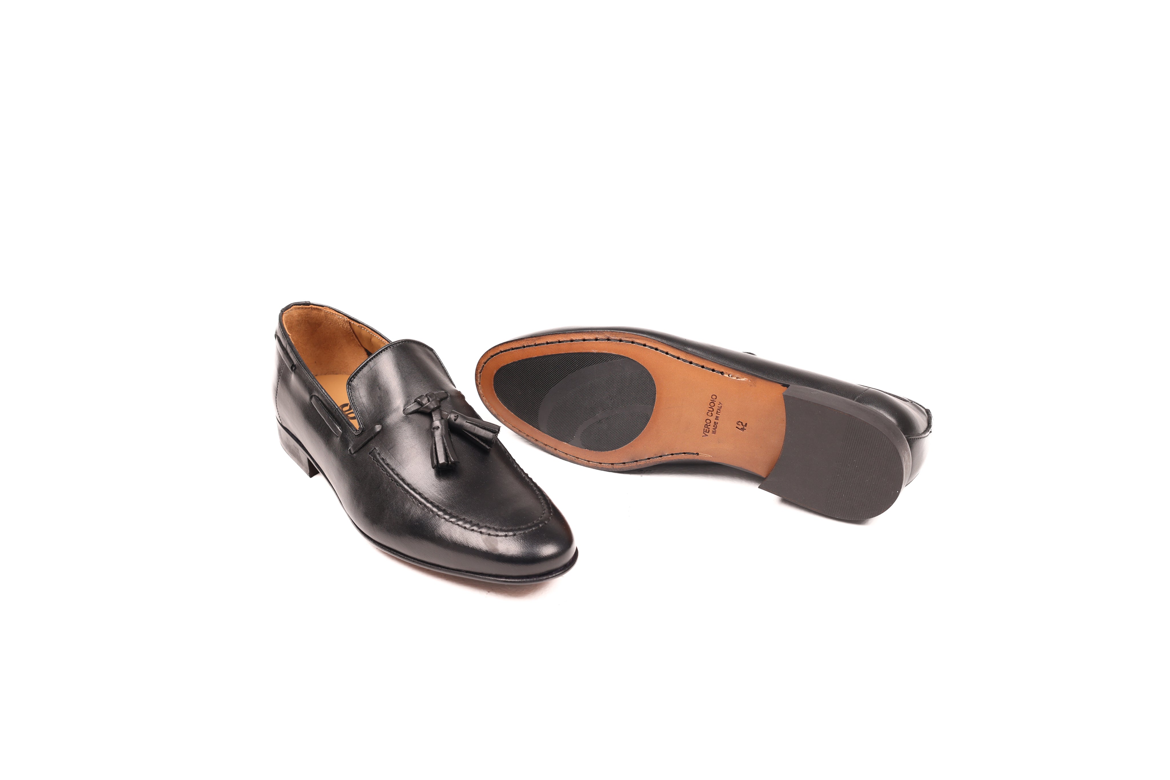 Bardigiani Black Leather Tassel Loafers
