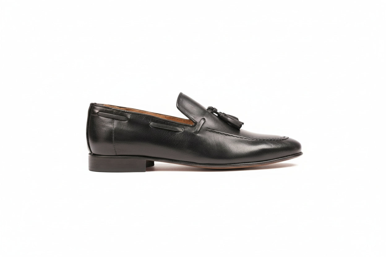 Bardigiani Black Leather Tassel Loafers