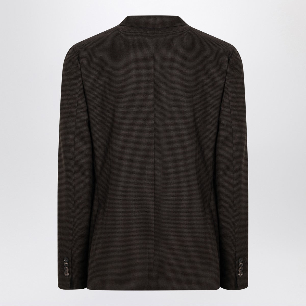 Santaniello Santaniello Brown checked double breasted jacket