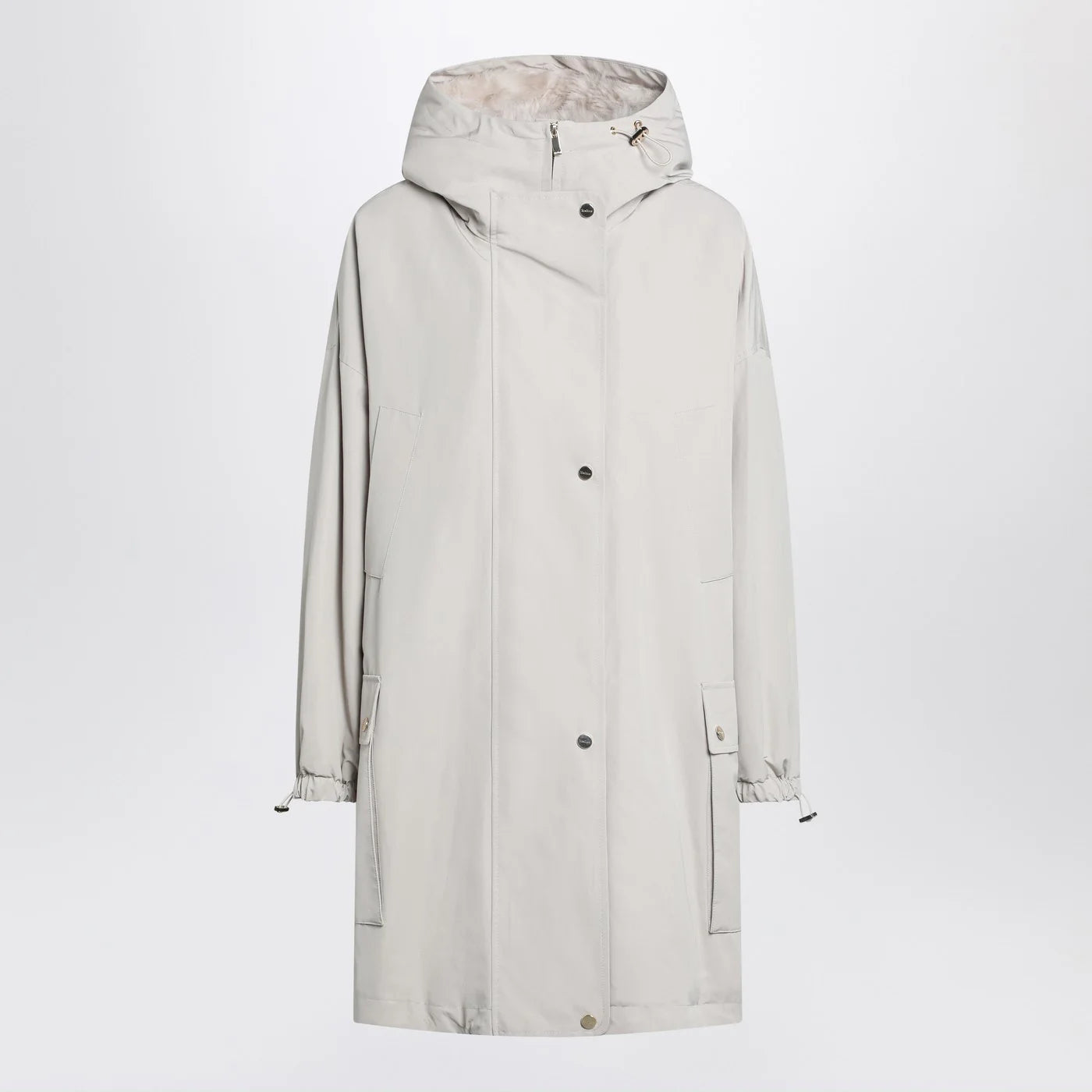Max Mara Studio Light beige cotton blend parka