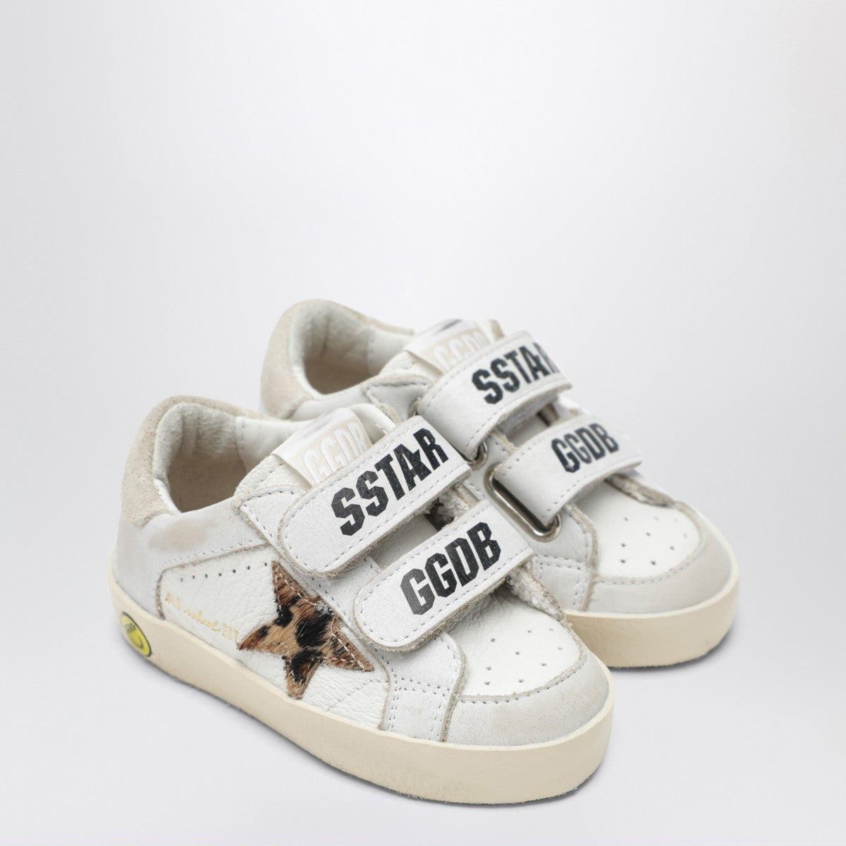 Golden Goose Golden Goose Old School sneakers in white with leopard-print star