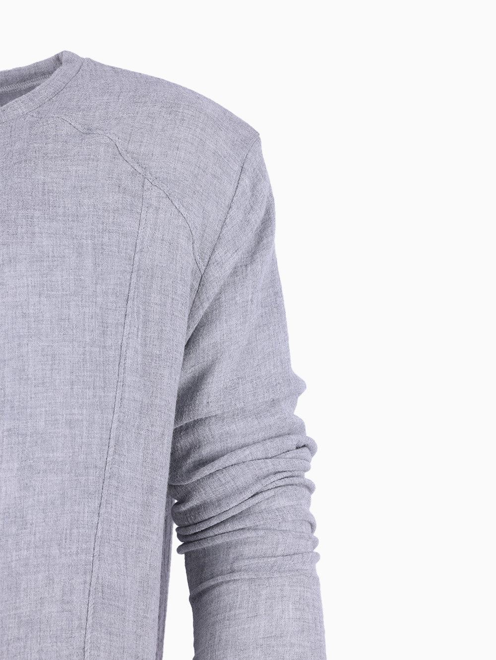 LA HAINE Men’s Grey Long Sleeve T-Shirt with minimalist design – Italian casual wear from Luxe Marca