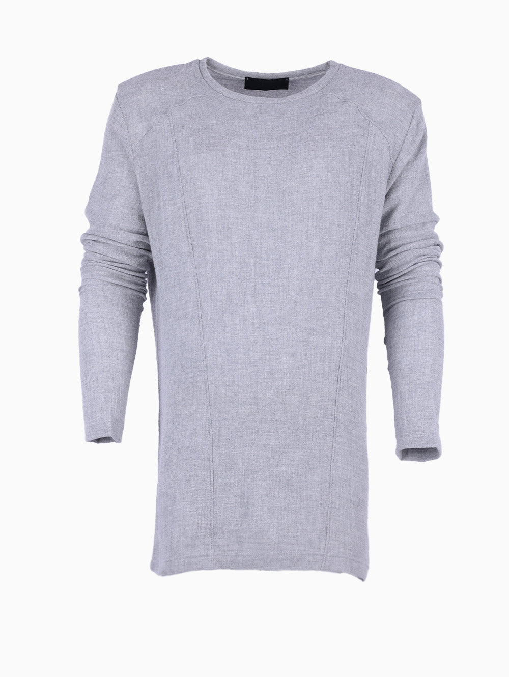 LA HAINE Men’s Grey Long Sleeve T-Shirt with minimalist design – Italian casual wear from Luxe Marca