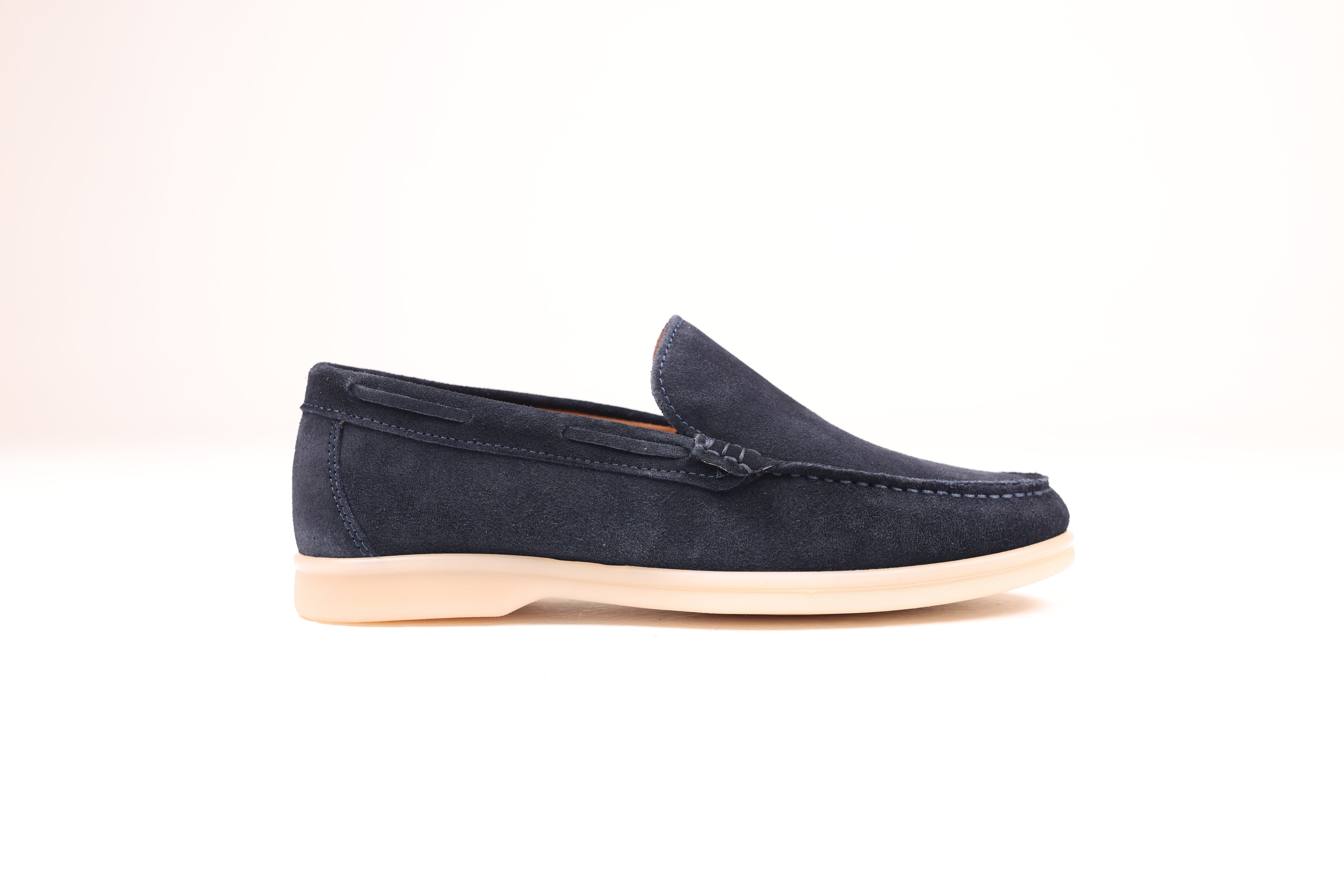 Bardigiani navy suede loafers side profile