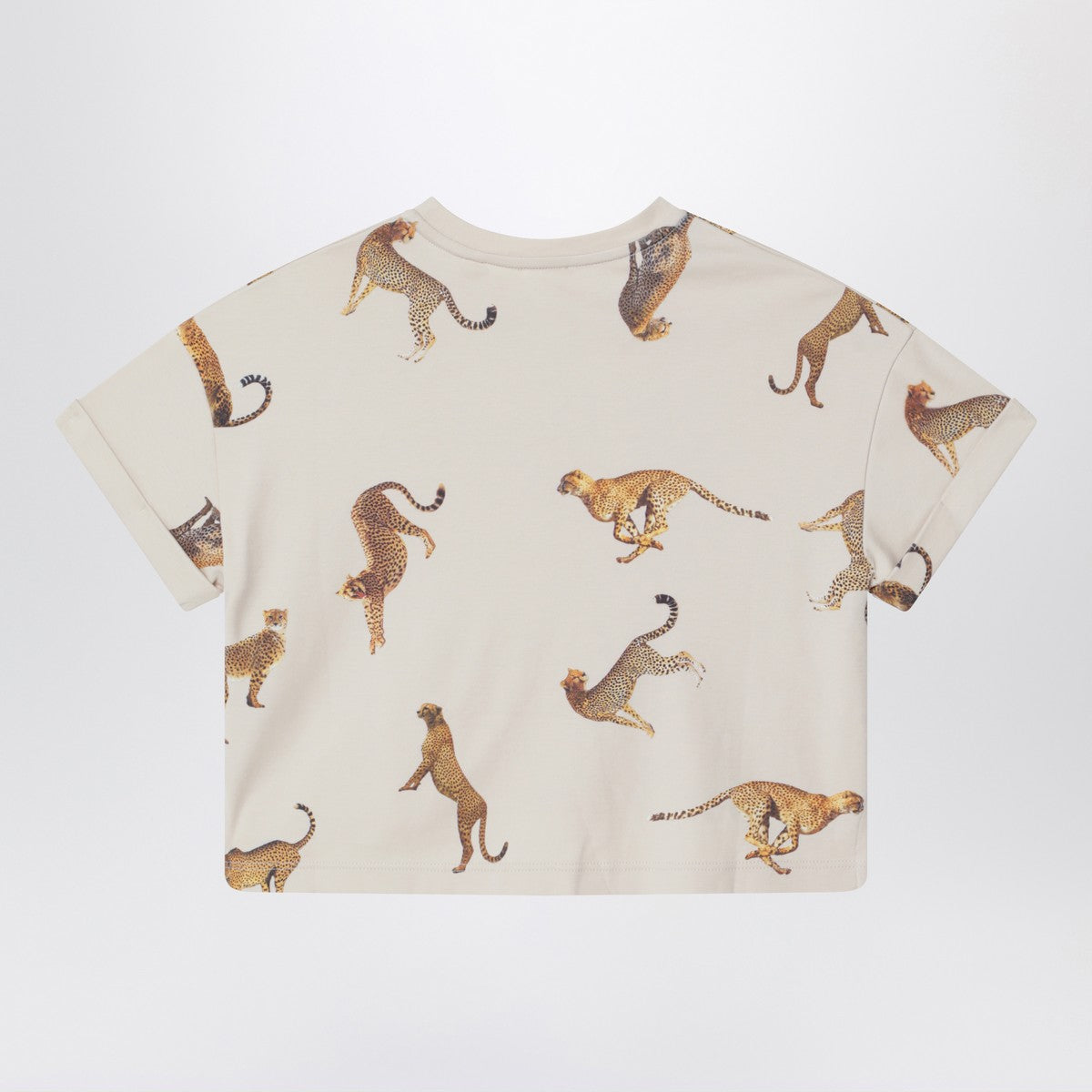 Givenchy Givenchy Cream crop T-shirt with leopards