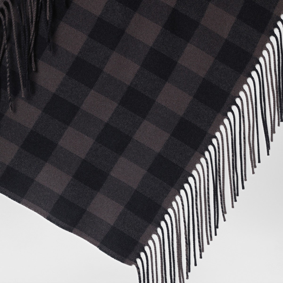 Destin Destin Brown check wool and cashmere shawl