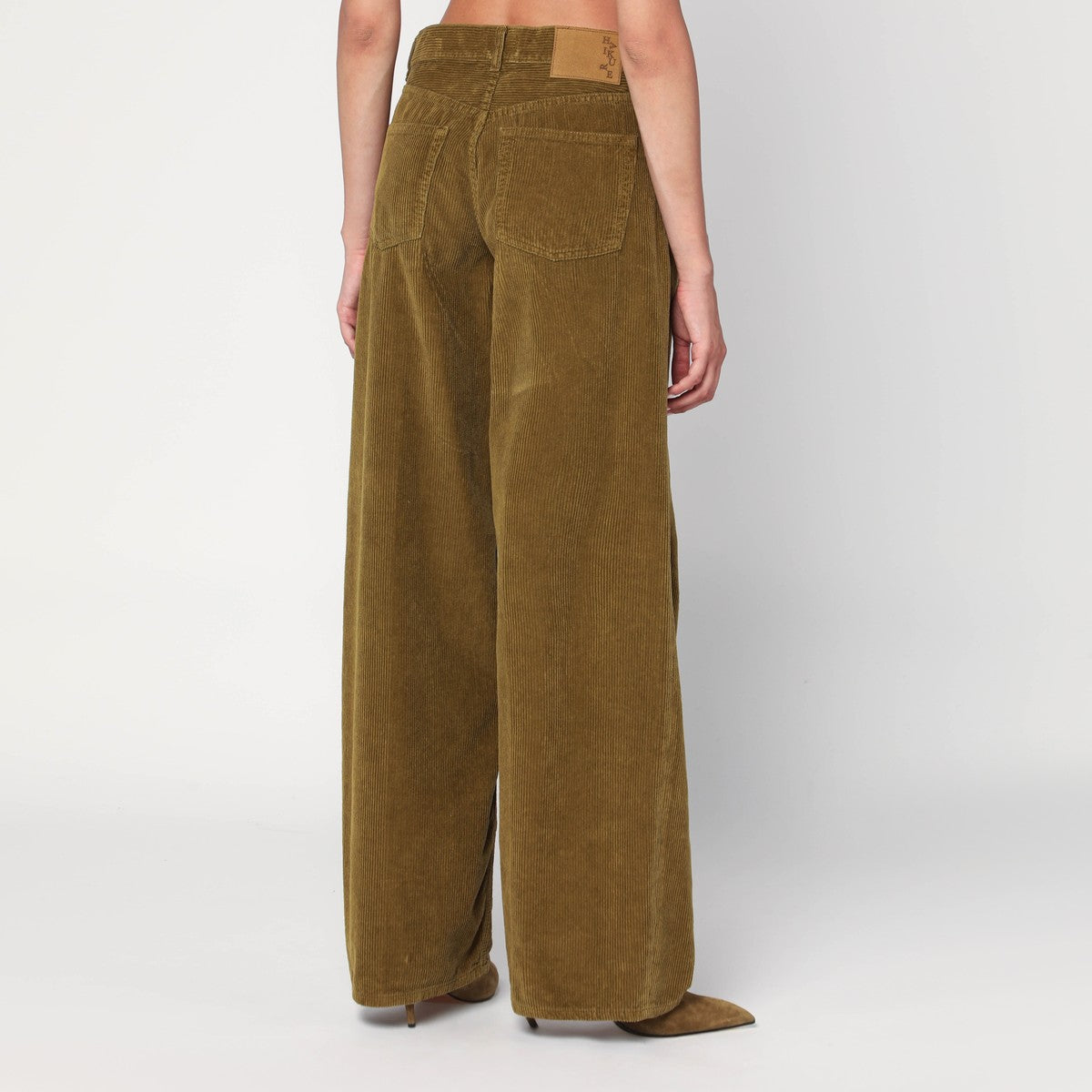 Haikure HAIKURE Wide moss green corduroy trousers