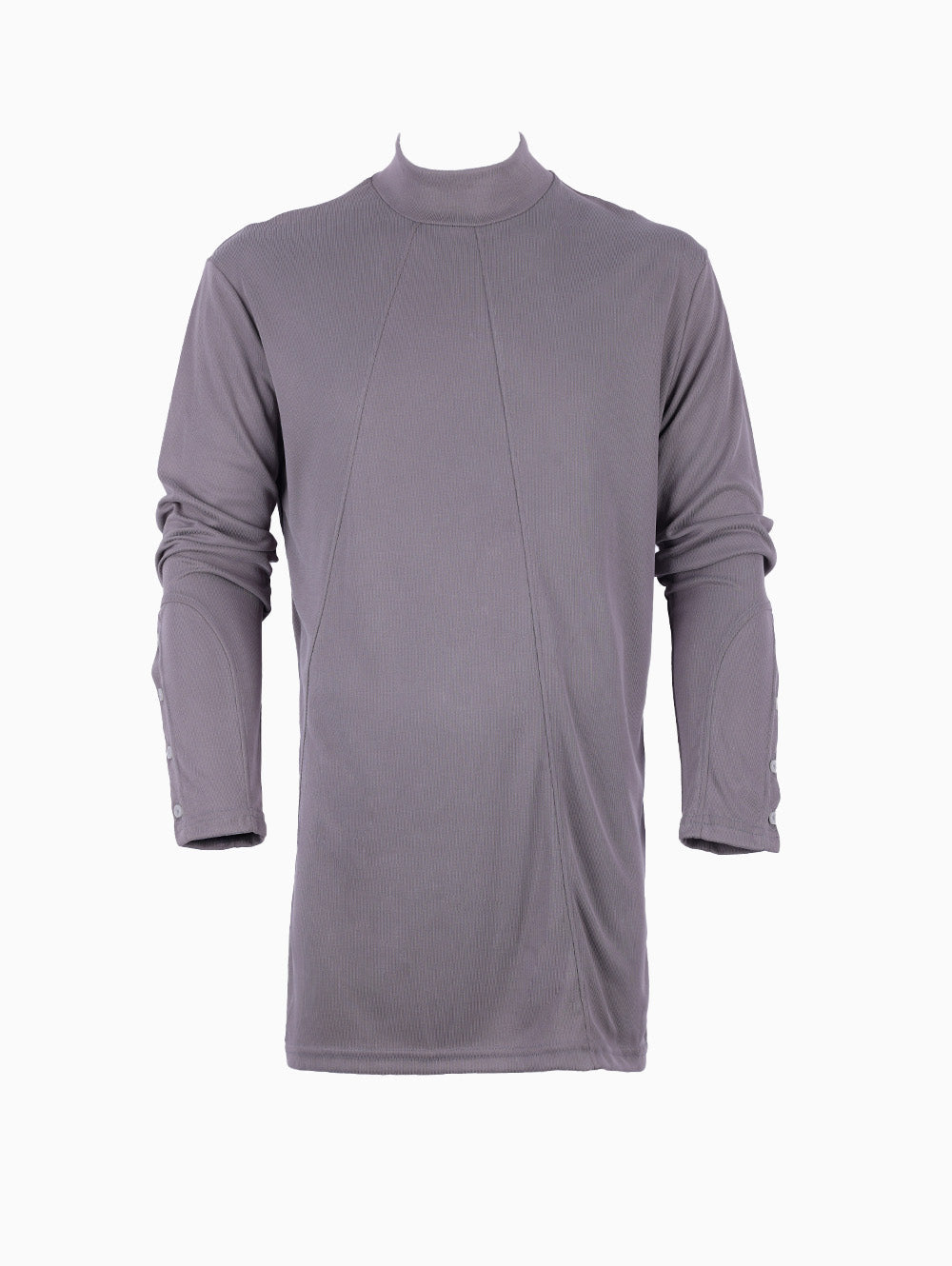 LA HAINE Men’s Grey High Neck Sweatshirt with button sleeve detail – Italian casual wear from Luxe Marca
