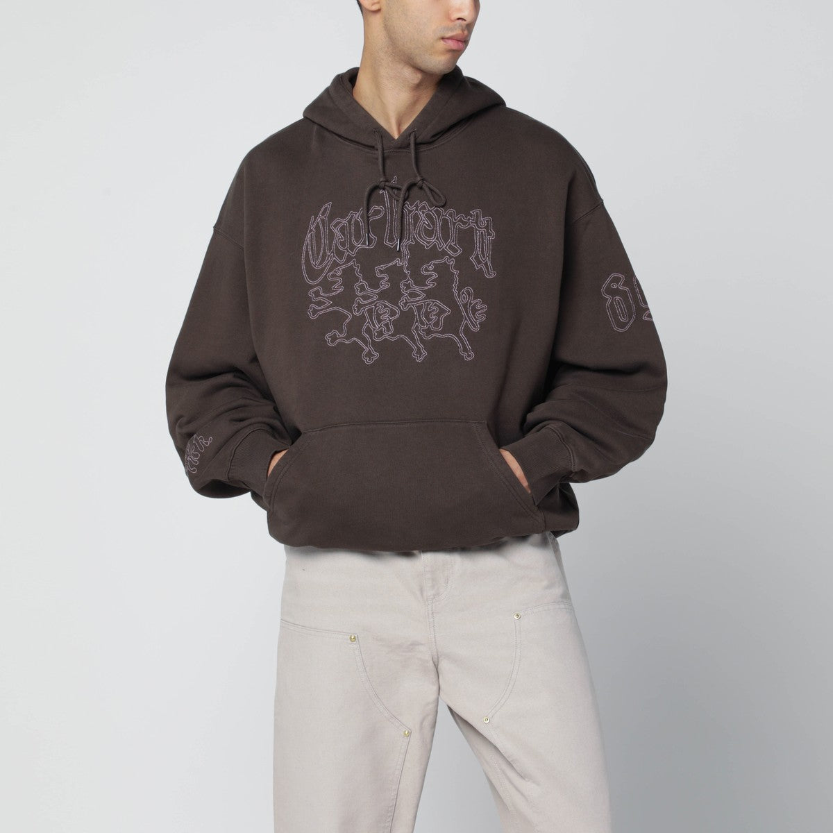 Carhartt WIP Carhartt WIP Hackwork hoodie in Vitola/Glassy Pink