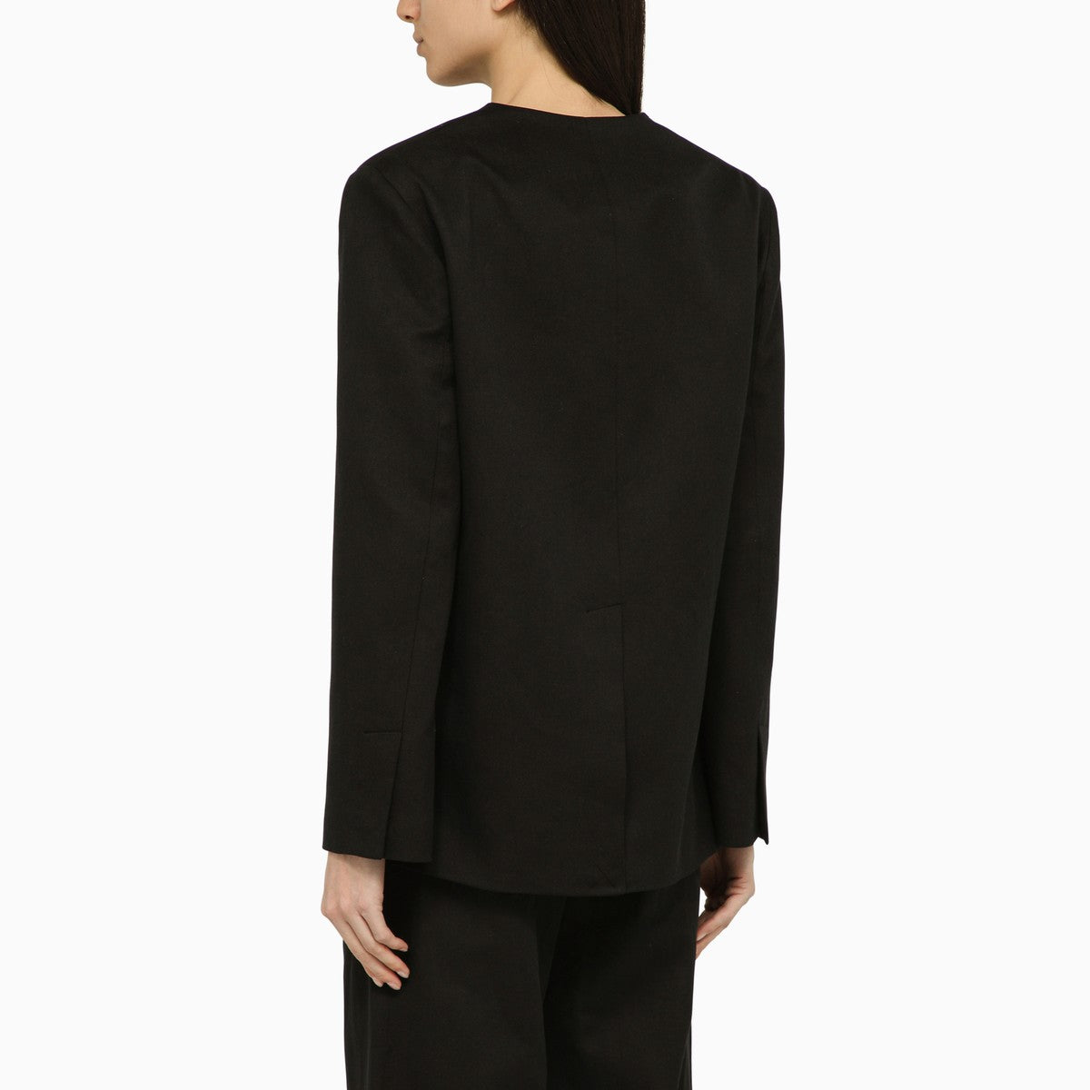 LouLou De Saison LouLou De Saison Black double-breasted jacket in cotton and linen