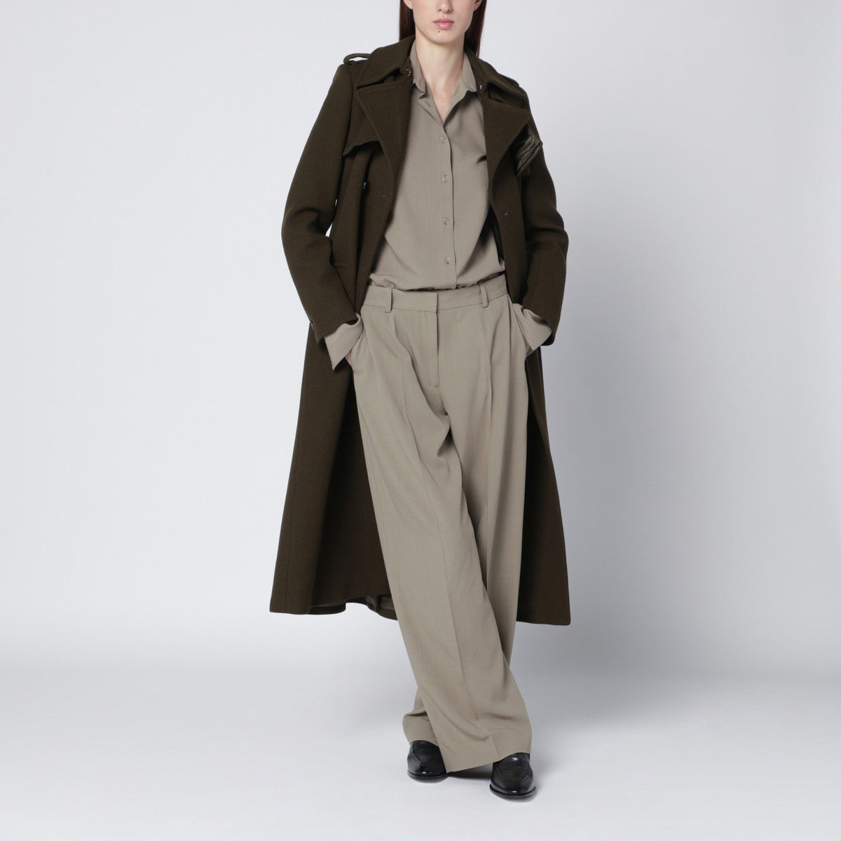 Ivy Oak IVY OAK Khaki double-breasted coat