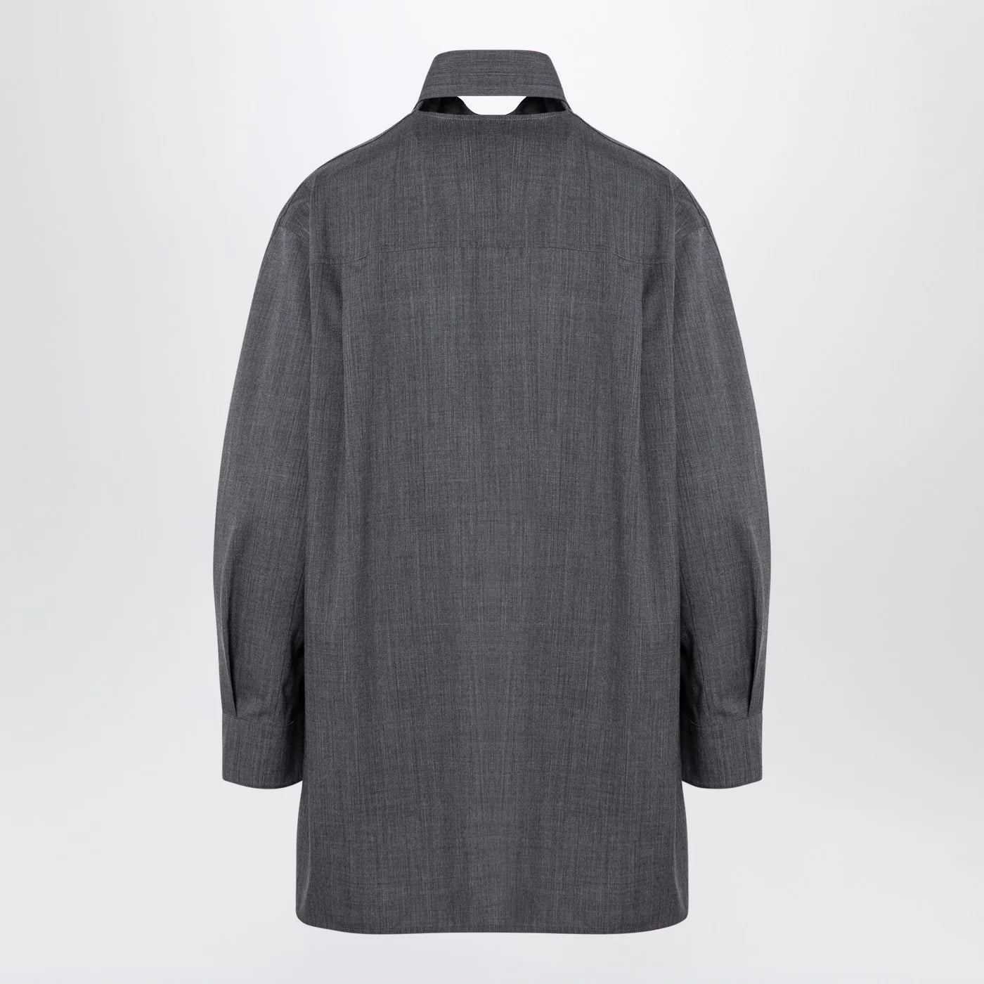Jil Sander Grey wool shirt with scarf