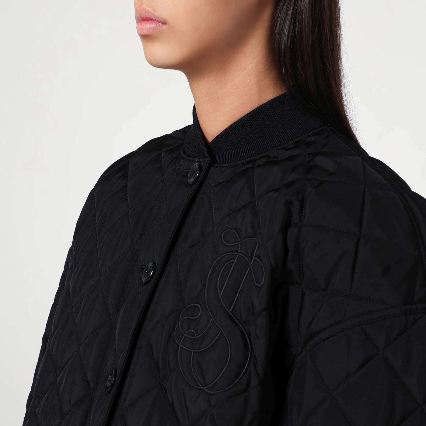 Jil Sander Quilted black bomber