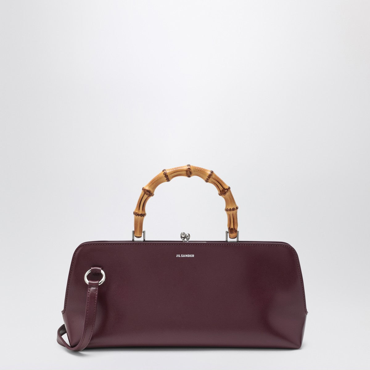 Jil Sander Jil Sander Small Goji Bamboo bag in burgundy