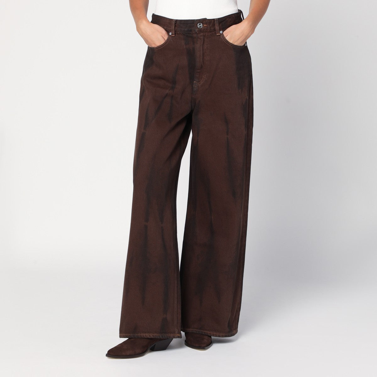 Ganni GANNI Wide-leg brown jeans