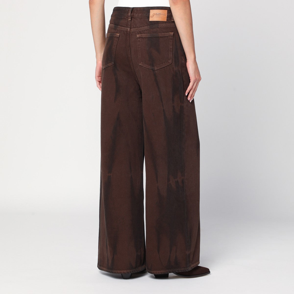 Ganni GANNI Wide-leg brown jeans