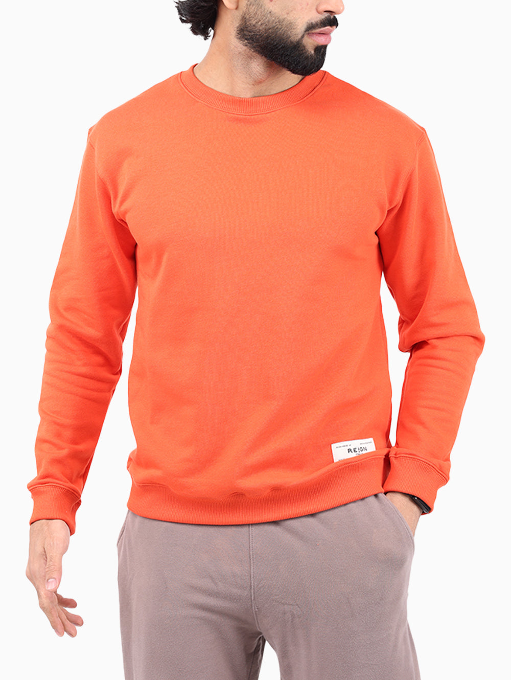 Reign Italia Men's Sweatshirt in Orange front view - Luxe Marca