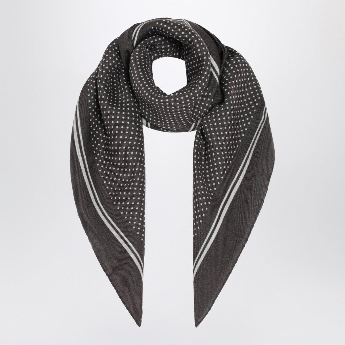 Destin Destin Grey wool polka-dot bandana