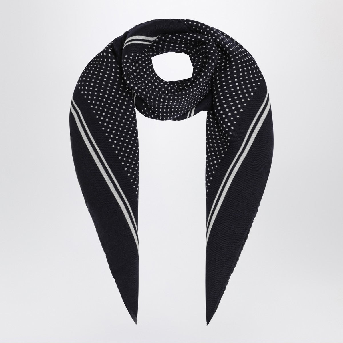 Destin Destin Navy blue wool polka-dot bandana