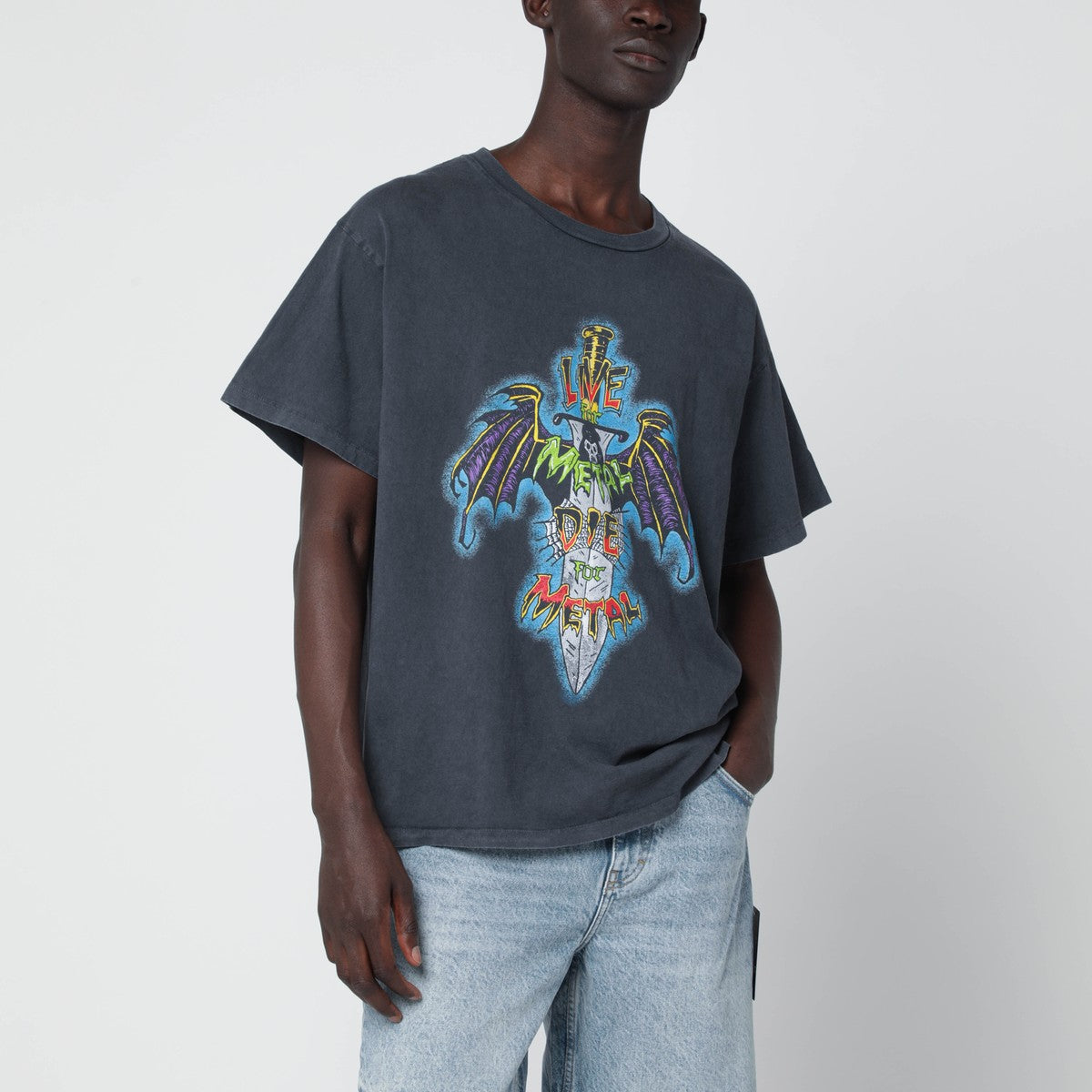 Gallery Dept. Gallery Dept. Black Live For Metal vintage-effect T-shirt