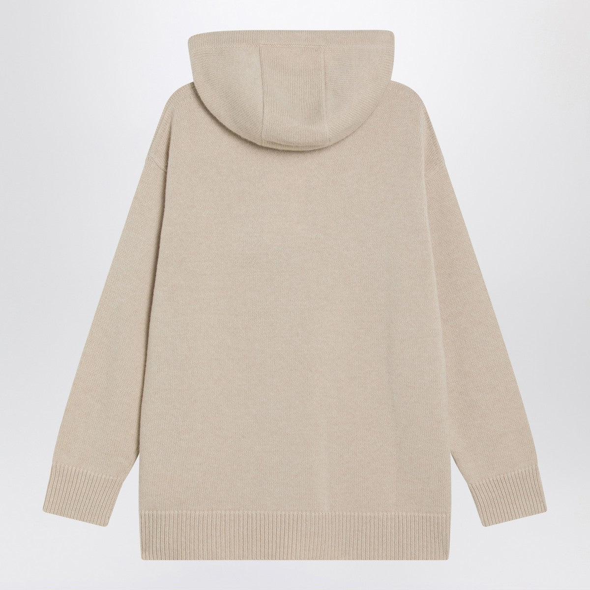 Max Mara Max Mara Beige wool and cashmere knit hoodie